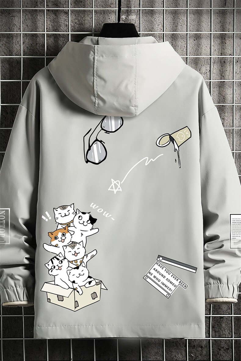 JK65115-P45连帽夹克男大码胖子棒球服上衣外套网格挂拍,男装夹克,电商A040A