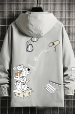 JK65115-P45连帽夹克男大码胖子棒球服上衣外套网格挂拍，男装夹克，电商A040A