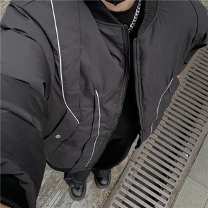 美式潮牌飞行员加厚棉衣外套男冬季机能风宽松保暖棉服男女潮p108图片