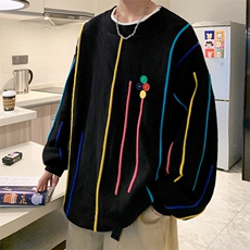 8XL-M特大码冬季慵懒?宽松感拼色流苏软糯羊针织毛衣MY1203P65，男装针织衫/毛衣，电商D206-1