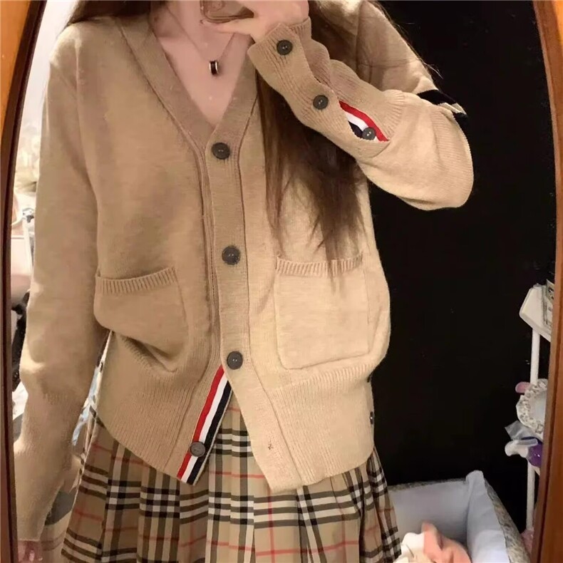 v领毛衣外套女春秋季2024新款韩系穿搭学院风针织开衫上衣,男装针织衫/毛衣,星座506A