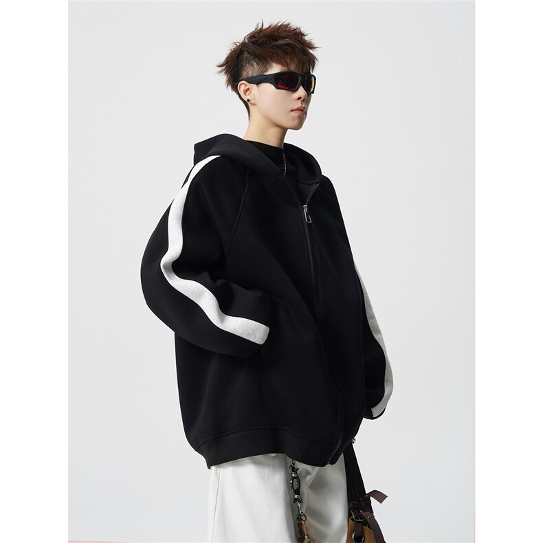 重磅拼色男女连帽卫衣特P60M-3XL,男装卫衣,电商B325
