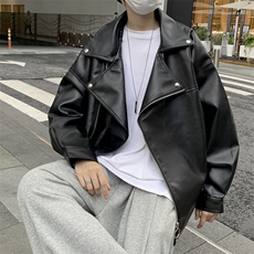 加绒加厚冬款男皮衣机车侧边工装拉链皮夹克外套JK026P70加绒P80，男装夹克，星座1013-1