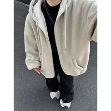 百搭宽松PU皮羊羔毛加厚两面穿短款夹克棉衣L02特P128k168，男装夹克，星座307A