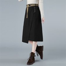 2021秋冬复古风格加厚磨毛纯棉半身裙299款，女装半身裙，秋牧寒烟