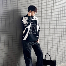 美式硬挺机车服卫衣男春秋撞色拼接cleanfit赛车服外套WB554-P68，男装工装外套，星座412-3