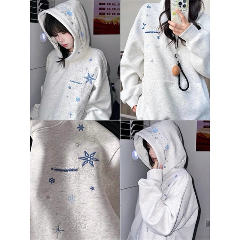 1506-1/GW100/P42潮雪花刺绣连帽卫衣,男装卫衣,星座1506A