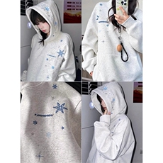 1506-1/GW100/P42潮雪花刺绣连帽卫衣，男装卫衣，星座1506A