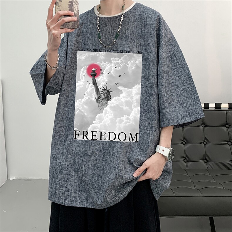 风复古亚麻短袖男棉麻t恤男半袖ZT71326-P35,男装T恤,电商A040