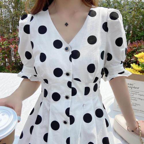 波点花裙，女装，Linda Jean