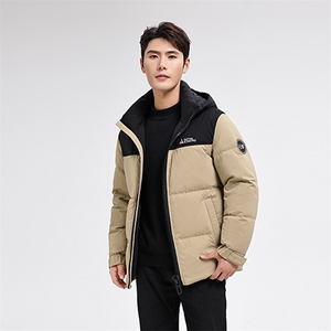 拼接撞色冬季男士羽绒服加厚潮流臂章外套青年A266-YR2505-P260图片