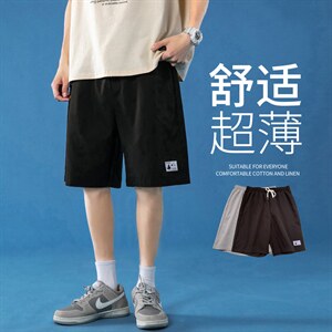 K201 P25 蓝底 百搭休闲潮流蝴蝶印花港风五分裤学生情侣沙滩裤夏图片