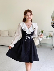 秋季新款印花连衣裙，女装连衣裙，得到THETHAT