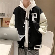 春季拼接棒球服外套男22026年新款韩版宽松bf夹克ins潮WT0572-p55图片