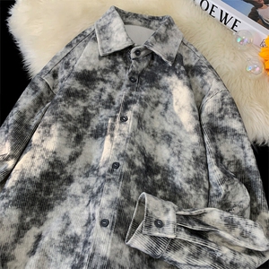 2026 春季新款 港风摆拍大码灯芯绒长袖衬衫M-5X HC24652-特P35,男装衬衫,电商A022