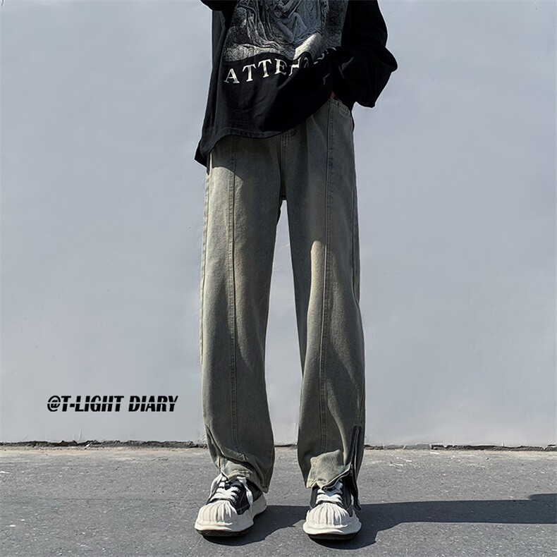 美式高街个性牛仔裤男女韩版直筒休闲裤NK521-P45,男装牛仔裤,电商D202-1