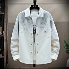 美式复古扎染牛仔夹克2026新款宽松休闲衬衫外套A436-2811-P70，男装夹克，电商A436