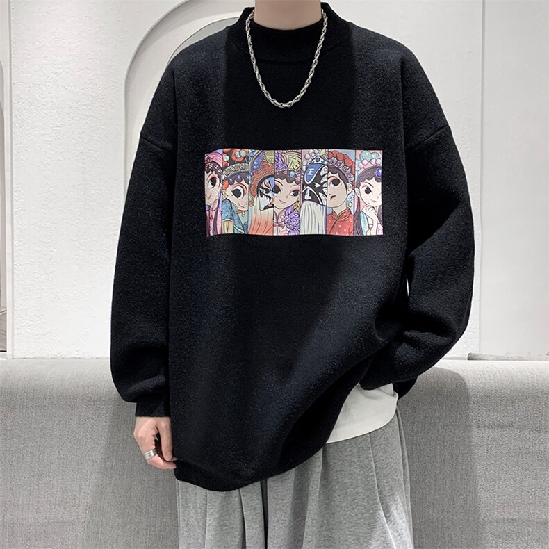 半高领毛衣男士大码针织衫男毛线衣男M18250-P45加绒款-P65,男装针织衫/毛衣,电商A040
