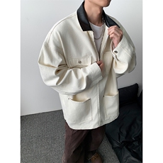 得物二开重磅百搭时尚潮流秋中长复古工装夹克外套男JK1298-P98，男装夹克，星座1103-3