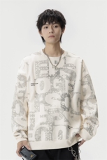 大码秋冬潮流印花卫衣男宽松休闲W9906，男装卫衣，星座1107-1