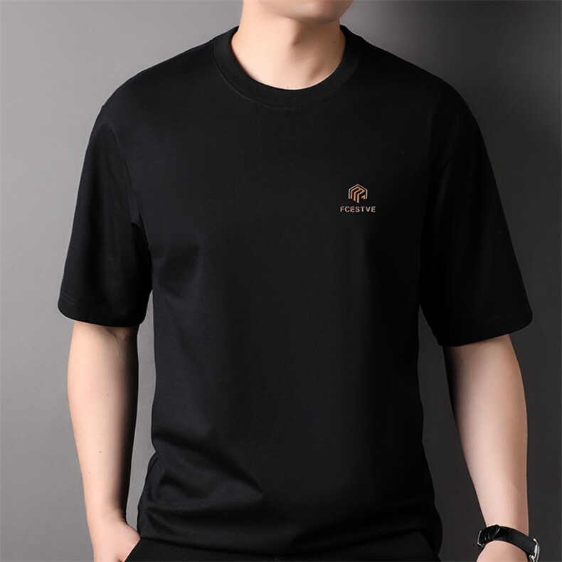 F82357钱塘2020-1中青年新款百搭简约时尚休闲男士短袖T恤P40,男装T恤,钱塘207-1