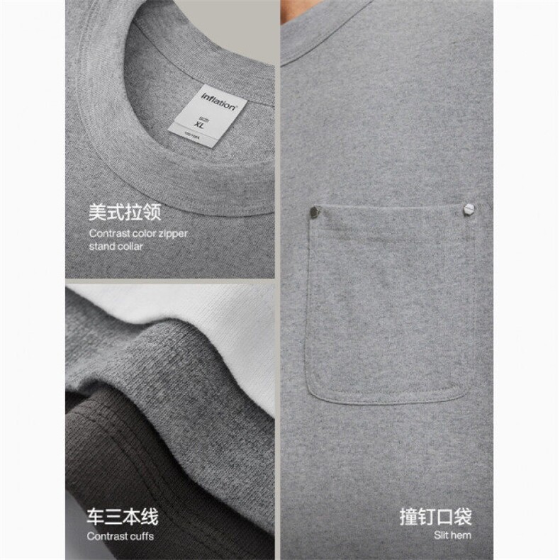 重磅麻棉铆钉口袋T恤2025春夏新品潮牌宽松短袖纯色上衣TX12P65,男装T恤,电商A400（原B301）