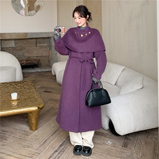 2025年冬季双面羊绒披肩两件套长款大衣，女装羊绒大衣，鑫鑫美