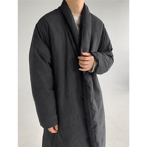 MH03-P145 韩系慵懒风长款绒面棉服加厚保暖棉衣外套男图片