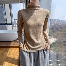 优雅气质女士高领羊毛针织衫简约时尚百搭款，女装针织衫/毛衣，绒宛羊绒