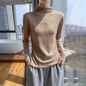 优雅气质女士高领羊毛针织衫 简约时尚百搭款图片
