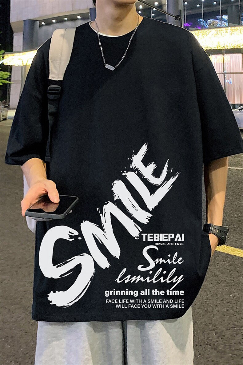wassuphappy纯棉短袖t恤男夏季重磅体恤oversize小众宽松上衣服,男装T恤,星座304A