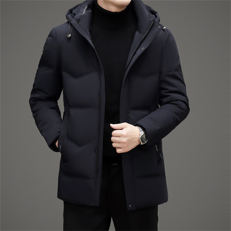 冬季白鸭绒羽绒服男商务脱卸帽时尚加厚保暖抗寒外套男百搭新款,男装羽绒服,钱塘6003（原4033）