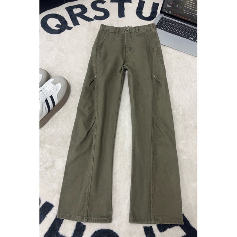 B221美式ins高街斜切宽松直筒洗褪工装牛仔裤LK25610-特P48控88，男装牛仔裤，电商B221