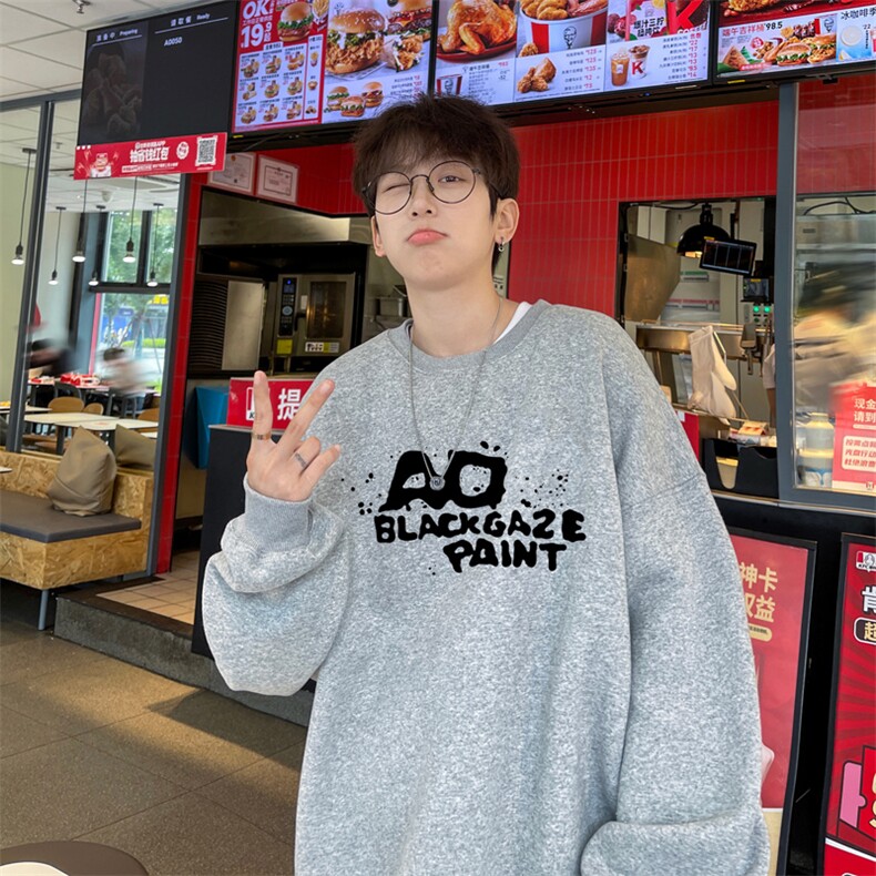 ！圆领卫衣男装港风长袖T恤男外套男WY145-P28,男装卫衣,电商B367