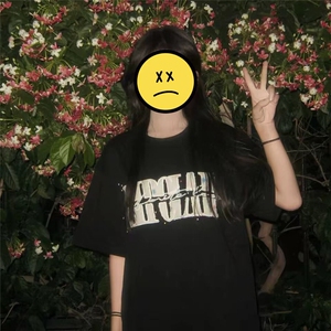 万针全刺绣工艺抖音得物高品质260克重磅纯棉双纱美式高街短袖T恤图片