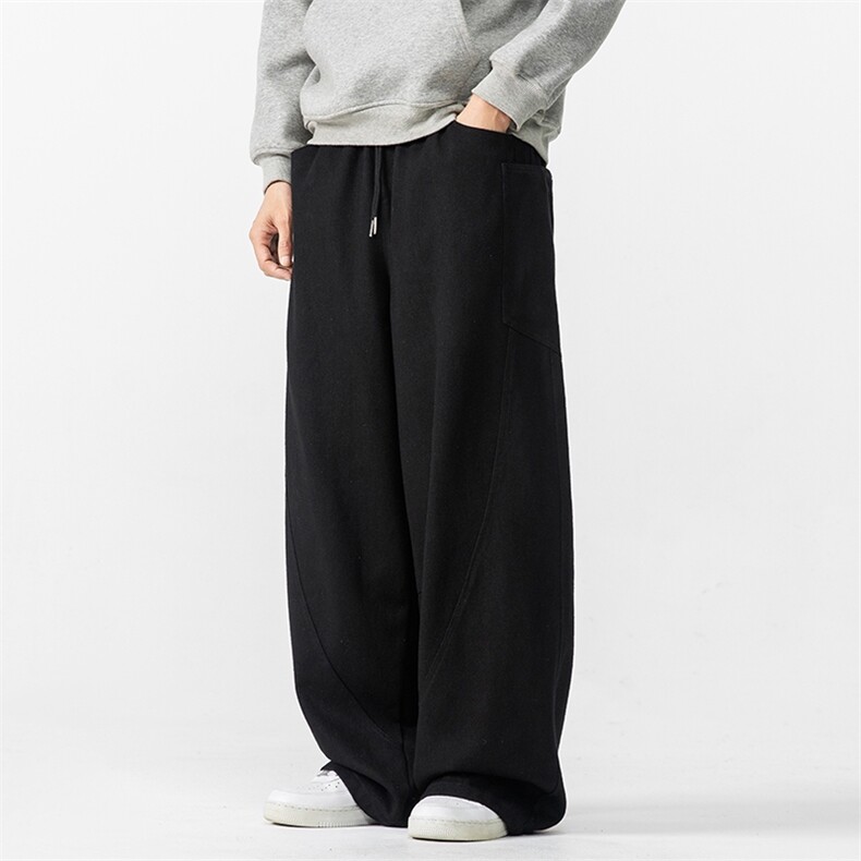 秋冬 大码日系复古工装拼接休闲裤阔腿裤美式休闲潮男女 K276/P70图片
