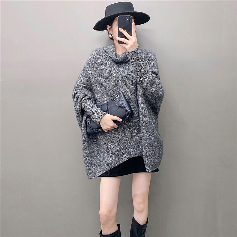 2025年秋季新款百搭高克重护纱斗篷大蝙蝠衫，女装针织衫/毛衣，国旺羊绒