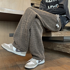 YK86134-P55人字纹灯芯绒裤子男秋冬加厚编织卫裤垂感直筒休，男装休闲裤，电商A086-1