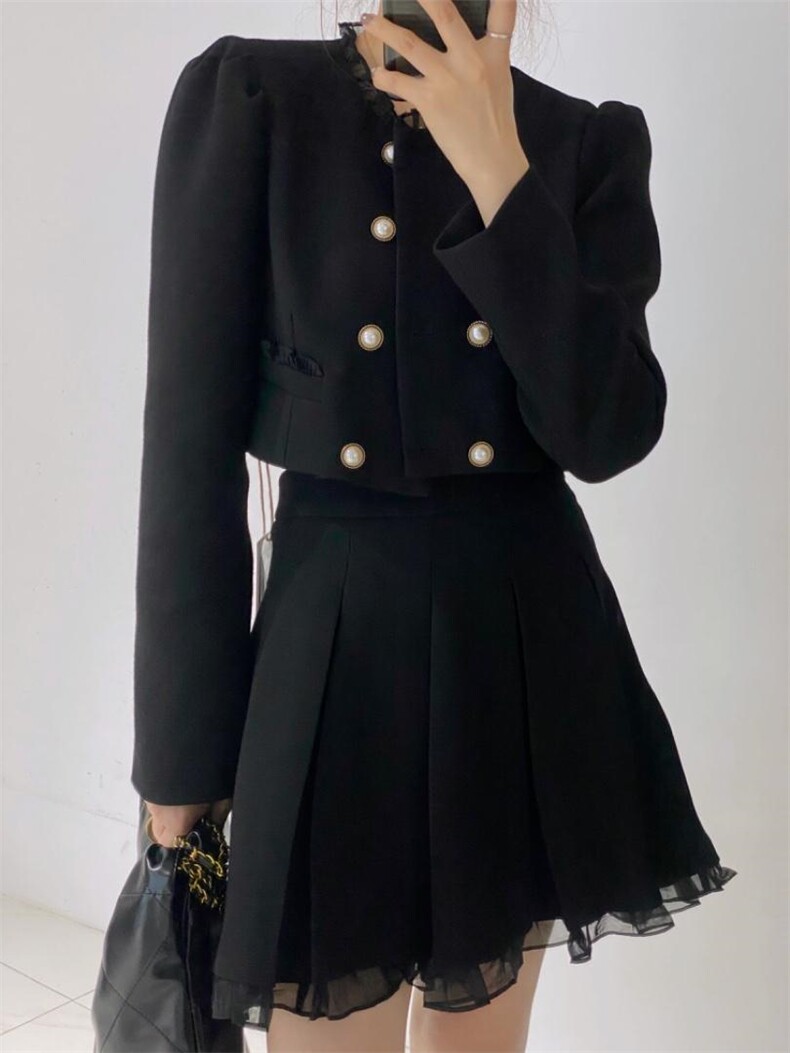 小香百褶裙套装，女装职业装，驿谷