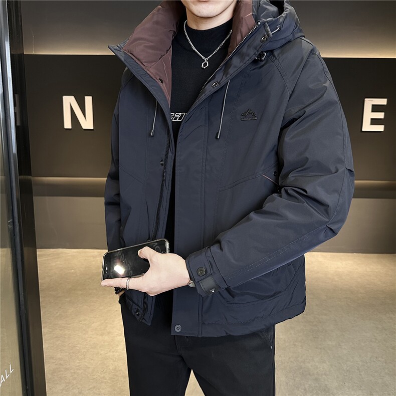 新标连帽轻奢男羽绒服现货高品质情侣保暖外套数据款，男装羽绒服，电商A237