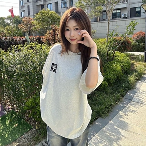 万针全刺绣工艺抖音得物高品质260克重磅纯棉双纱美式高街短袖T恤图片
