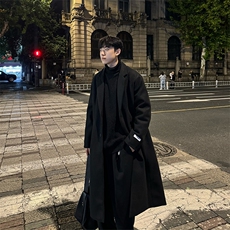 （加棉）韩系中长款呢子大衣cleanfit过膝加长风衣外套Y905-P135，男装风衣，星座1004-3