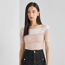 短袖t恤女大码夏季胖MM韩系小众设计感显瘦上衣，女装T恤，更慕羊绒
