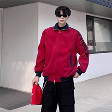 抖音得物高品质美式高街重磅结构设计拼接织带立领卫衣外套CM42，男装卫衣，电商A486
