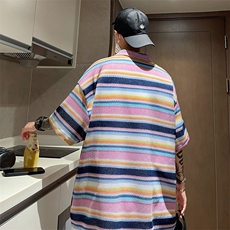夏季高级感垫肩短袖T恤男解构拼接纽扣设计感韩版简约上衣潮，男装T恤，星座716-4