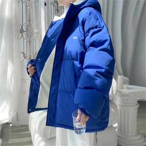 MY6139/P110冬季连帽宽松刺绣羊羔毛棉衣男大码面包服棉袄外套男图片