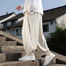 现货新款秋季休闲裤男士大码棉麻风男裤子ZK62-P70控108，男装休闲裤，电商A021