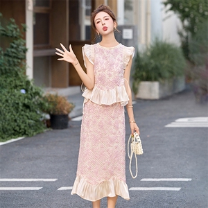 2025夏季新款时尚显瘦洋气减龄无袖背心半身裙两件套图片