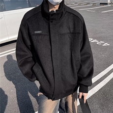 韩系宽松加厚毛呢夹克男秋冬季潮流双层领假两件外套W92966-p96，男装夹克，星座1008