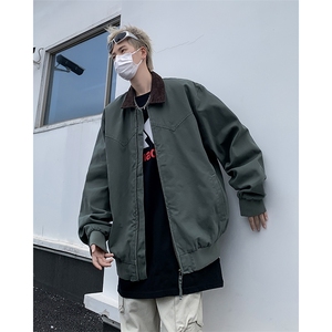 F377P68男生秋装新中式潮牛仔外套男复古宽松水洗图片